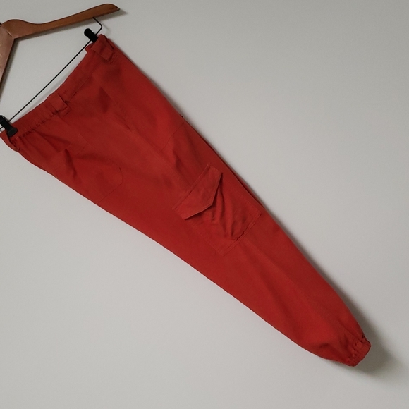 Anthropologie Love Tree orange linen cargo pants joggers - Picture 15 of 16